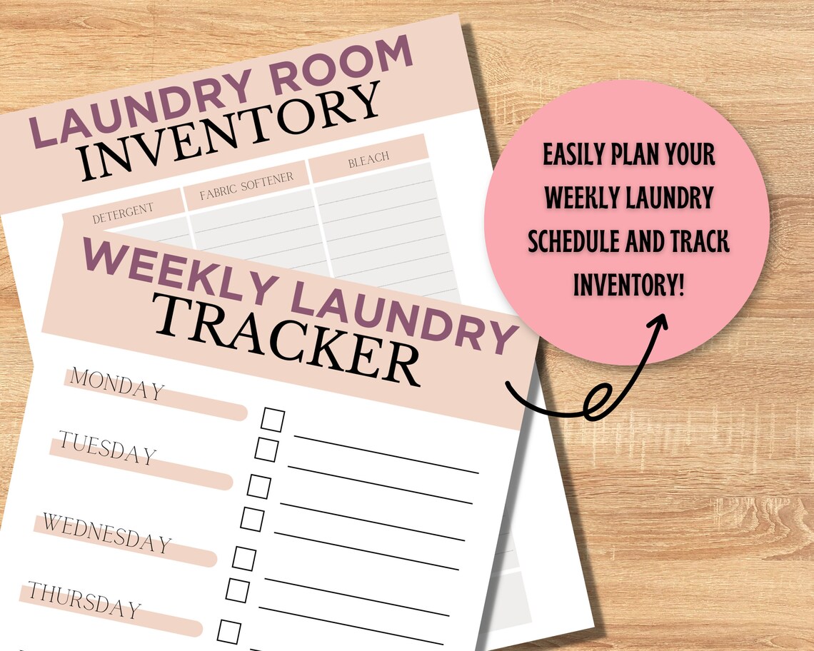 Laundry Schedule Planner Laundry Guide Cleaning Schedule Laundry