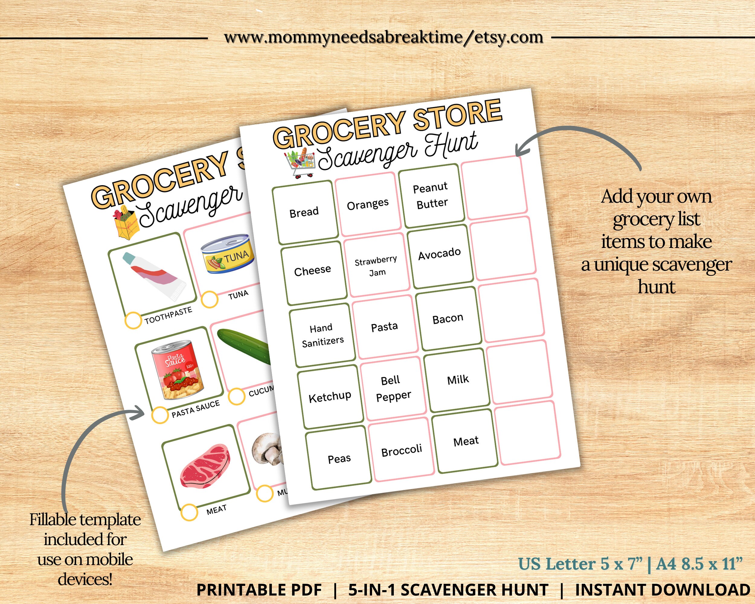 Grocery Store Scavenger Hunt Printable Kids Scavenger Hunt - Etsy