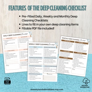Deep cleaning checklist printable whole house deep cleaning checklist cleaning planner deep clean checklist cleaning schedule cleaning printable