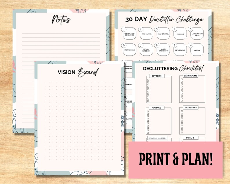 Declutter Planner Printable Declutter Checklist Declutter Etsy
