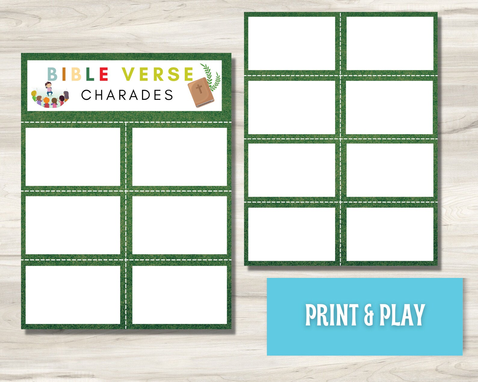 DIY Bible Charades Cards Template Custom Bible Charades - Etsy
