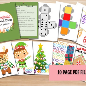 Christmas Dice Game Printable | Christmas Roll and Color Dice Game ...