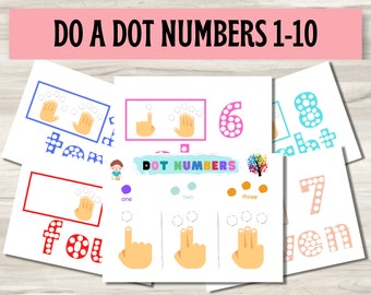 Do A Dot Printable Montessori Math | Dot Marker Printable Toddler Activities | Toddler Busy Binder Montessori Counting | Kindergarten Math