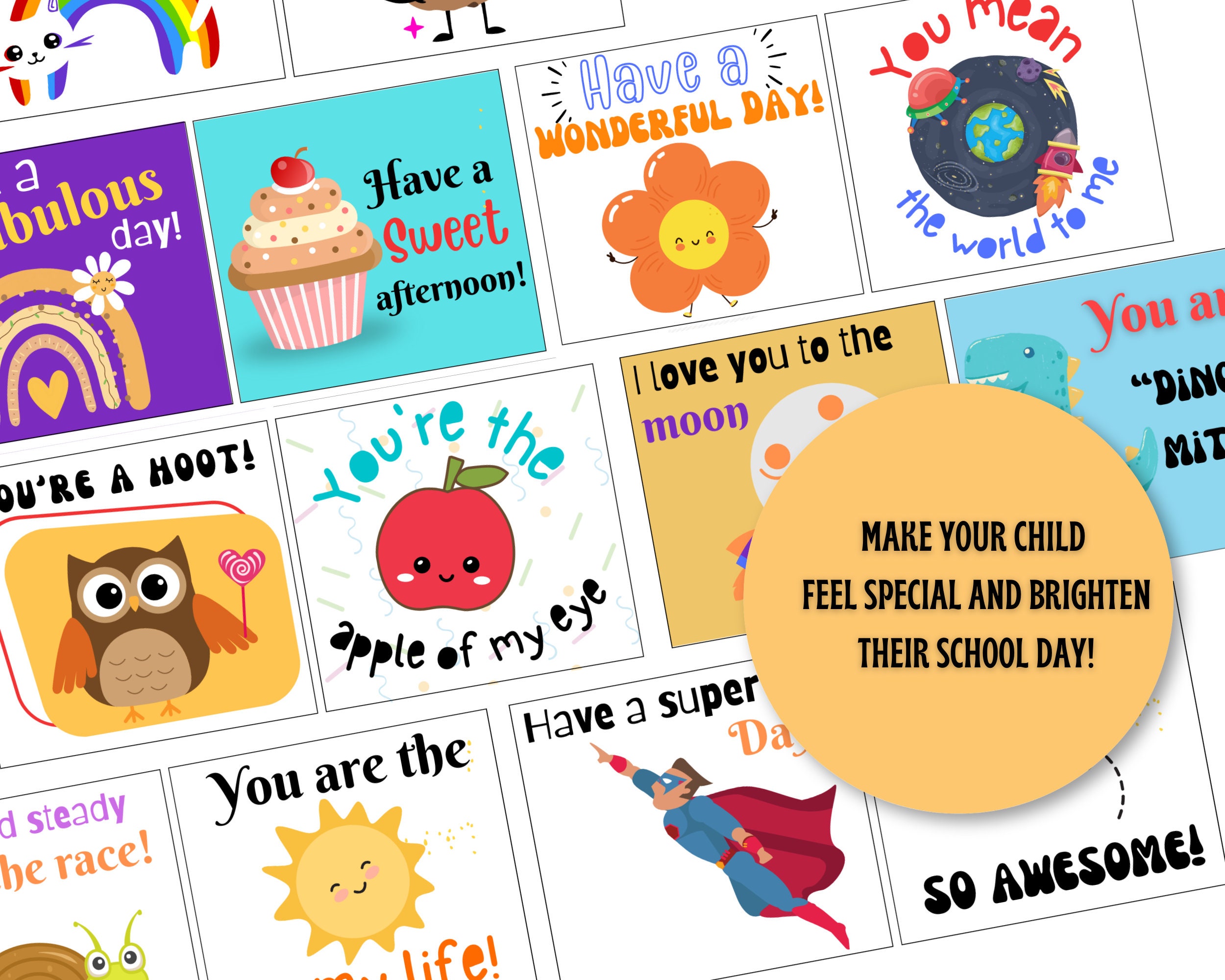 Printable Lunch Box Notes for Kids Funny Lunch Box Cards Lunch Box