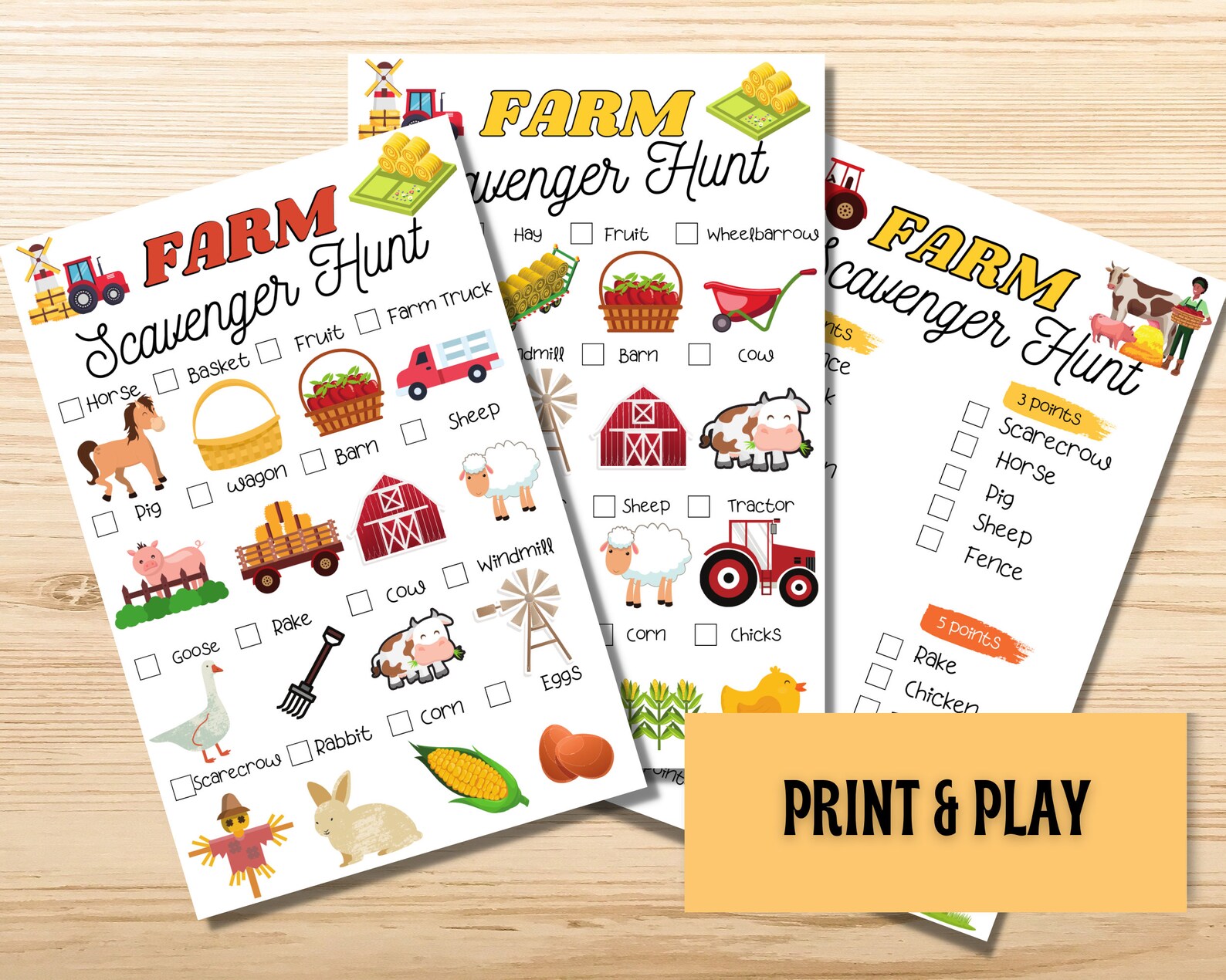 Editable Farm Scavenger Hunt Printable Farm Scavenger Hunt Etsy