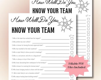 Teambildungs-Spiele Wie gut kennen Sie Ihr Team, Arbeitspartyspiele Teambildungs-Party Coworker-Spiele, Happy Hour Feiertagsarbeits-Partyspiel