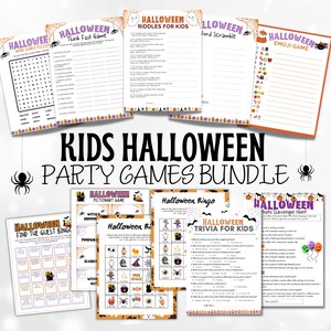 Halloween Games Bundle Kids | Halloween Emoji Game Halloween Charades | Halloween Trivia Halloween Riddles Halloween Photo Scavenger Hunt