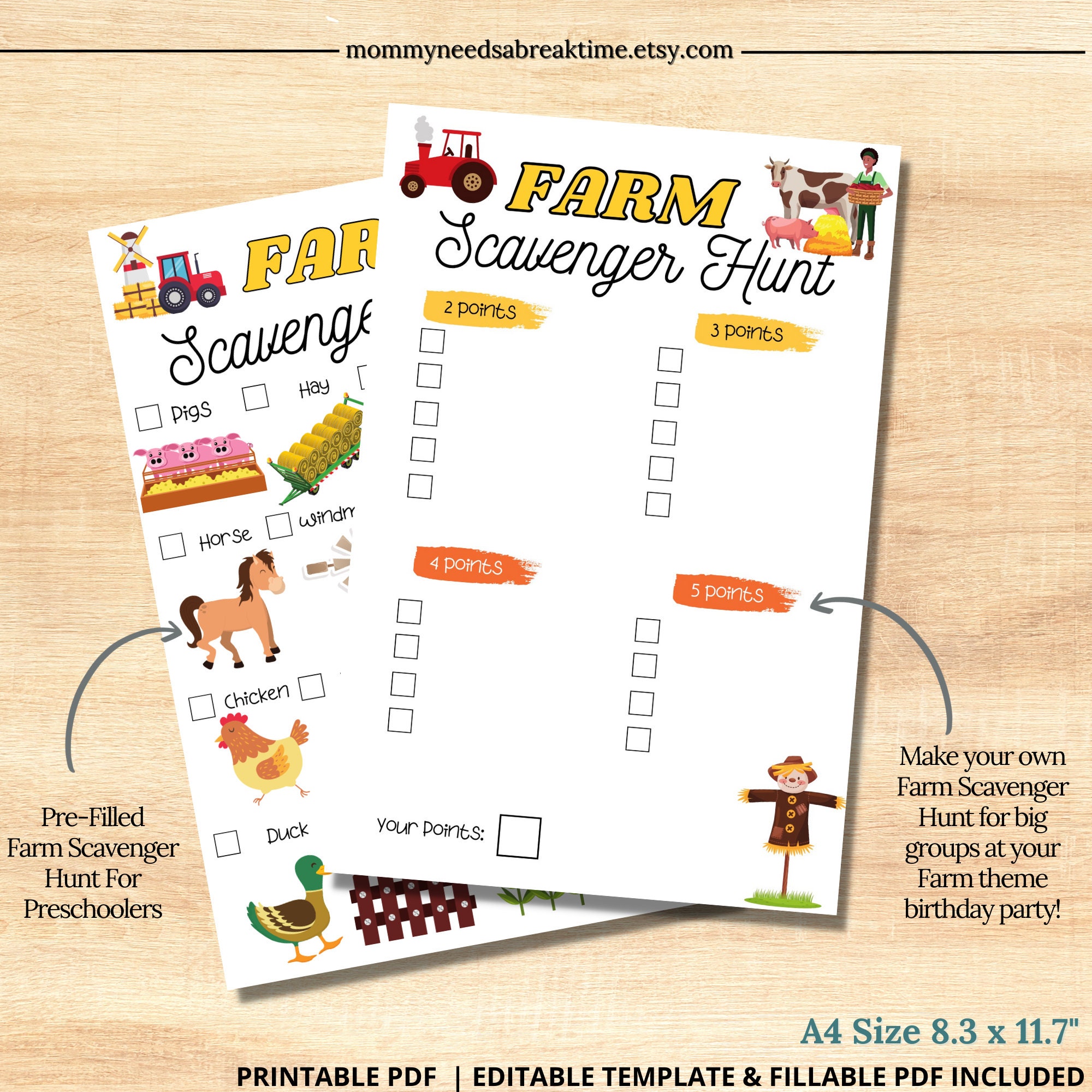 Editable Farm Scavenger Hunt Printable Farm Scavenger Hunt - Etsy