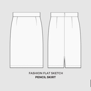 Vector illustration of womens pencil skirt Front and back views Stock  Vector  Adobe Stock