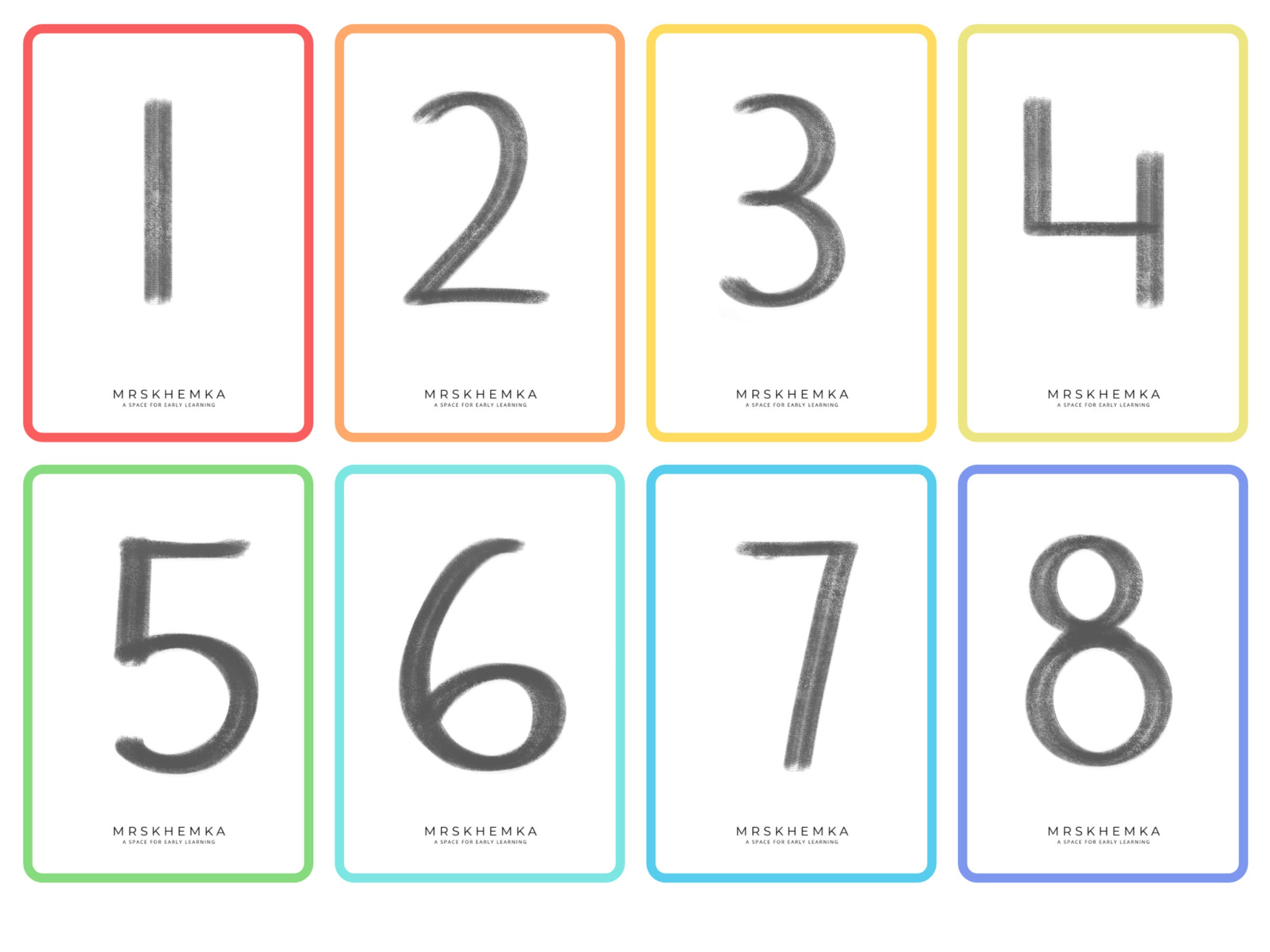 number flash cards 1 100 etsy