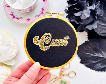 Cunt // 4 inch finished embroidery