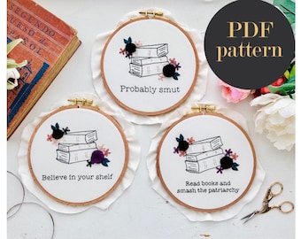 Books // Embroidery PDF Patterns Download 6 inch