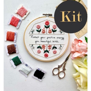 Protect your positive energy / 6&quot; Hand Embroidery Kit
