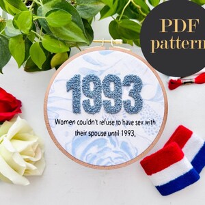 1993 Recent History // Embroidery PDF Pattern Download 6 inch patterns