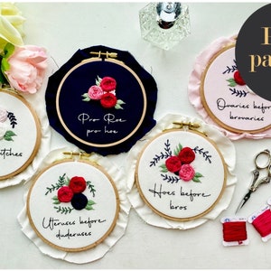 Galentine's Day Set // Embroidery PDF Pattern Download 5 inch Muster