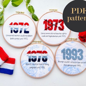 Recent History complete pattern set // Embroidery PDF Pattern Download 6 inch patterns