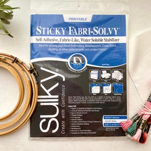 Sticky Fabri Solvy, Printable Stabilizer, Sulky Fabri Solvy, Printable  Embroidery, Water Soluble Paper, 1 Sheet Sulky Stabilizer 