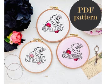 Snarky opossums // PDF-borduurpatroon patronen van 6 inch downloaden