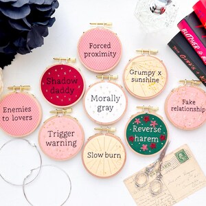 Romance tropes // 3 inch finished embroidery