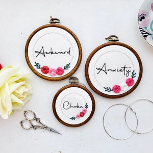 Pretty in pink // 3.5 and 4.5 inch finished embroidery