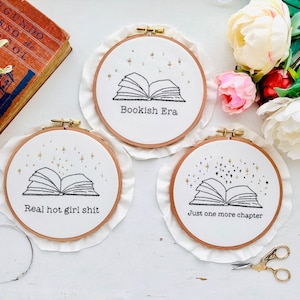Open book // 5 inch embroidery