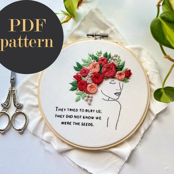 Ils ont essayé de nous enterrer / Modèle de broderie PDF à télécharger 15 cm