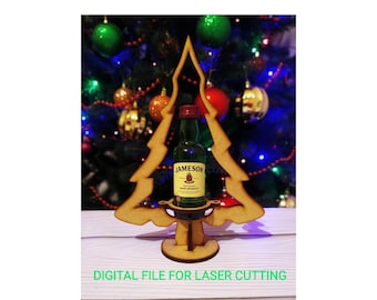 Table tree, mini bottle, digital laser cutting file. SVG, CDR, DXF.