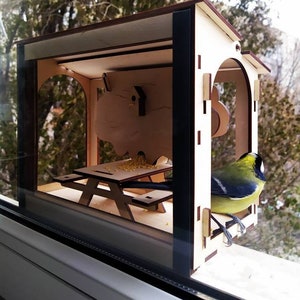 Bird feeder window kit  Wood bird feeder  Bird feeders for the outdoors Gazebo bird feeder Wild bird feeder  Platform bird feeder