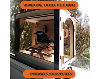 Personalized Window Bird Feeder: DIY Plywood Birdwatching Gift