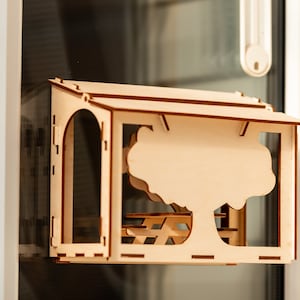 Handmade Wooden Bird Feeder Window: DIY Garden Decor