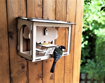 DIY Wall Mounted Bird Feeder Kit With Small Seed Hopper - Etsy