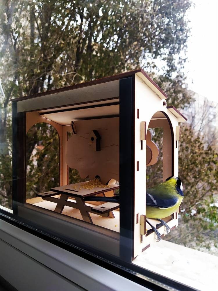 Window Bird Feeder Kit: Plywood Gazebo, Outdoor Adhesive - Etsy