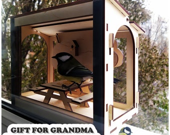 Window bird feeder, unique gift for for grandma