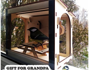 Sperrholz Fenster Futterhaus: DIY Opa Geschenk