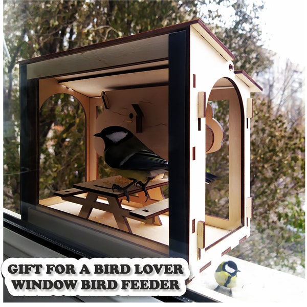 Window bird feeder, unique gift for the BIRD LOVER