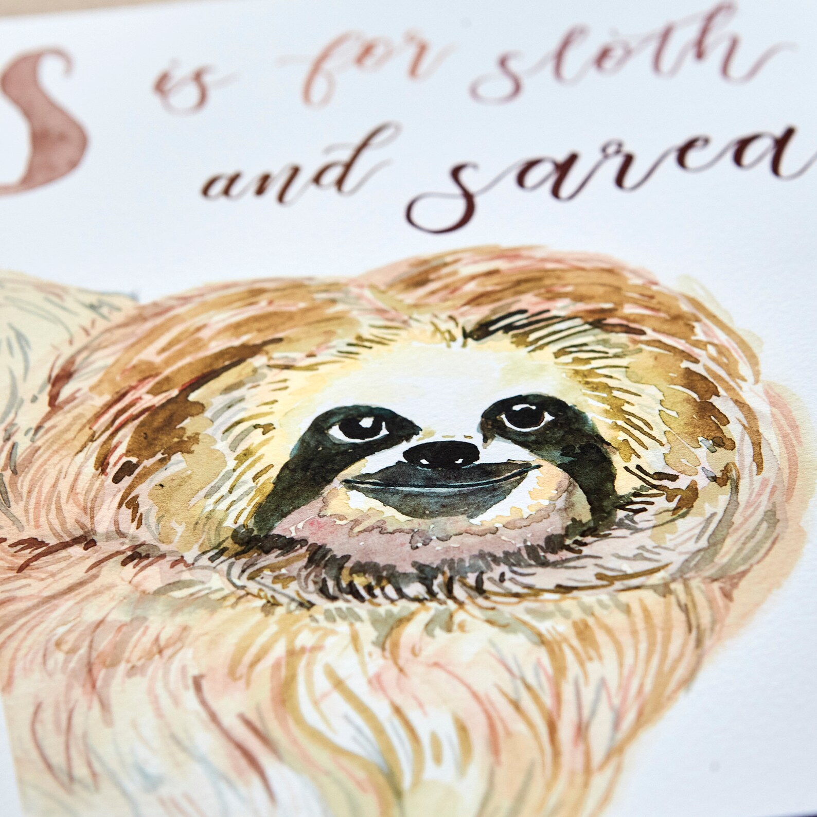S ist für Faultier benutzerdefinierte Namen Druck Tier | Etsy