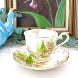 Royal Albert - Vintage "Kentish Rockery" Pattern Teacup and Saucer