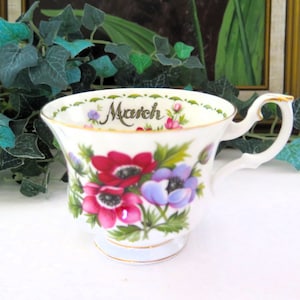Royal Albert - March Flower of the Month Anemones Replacement Teacup, Replacement China