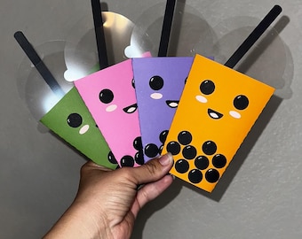 Porta-cartões-presente, Boba, Bubble Tea, Presentes para ele, presentes para ela, presentes de agradecimento, cartões-presente, artesanato em papel, cartões-presente Boba, matcha