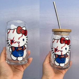 Cats Beer Glass Can, Cat Cups, Animals Cups, horror cups, halloween decor, remix, Halloween cups, Halloween cats