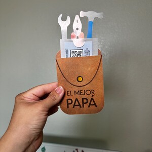 Porte-cartes, carte-cadeau fête des pères, cadeaux pour lui, cadeaux pour papas, cadeaux pour papas, cartes-cadeaux, travaux manuels en papier, outils pour papa, son cadeau