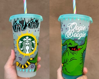 Grön säckväska, färgskiftande kopp, Halloweenkoppar, halloweendekor, grön skurk, den läskiga boogien, julkoppar, juldekor