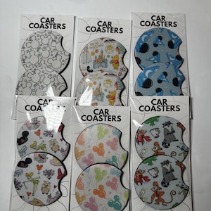 Castle Car coasters, Car accessories, Amusement Park Treats and Snacks Car Accessories, Mouse Car Coasters, magical car coasters, Magical