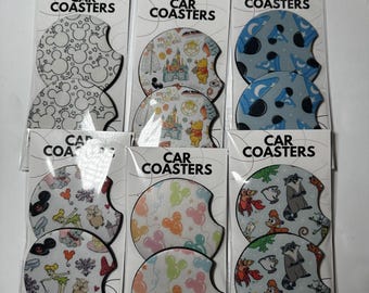 Castle Car coasters, Car accessories, Amusement Park Treats and Snacks Car Accessories, Mouse Car Coasters, magical car coasters, Magical