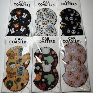 Castle Car coasters, Car accessories, Halloween Decor, Halloween Car Coasters, Halloween, Mouse Car Coasters, magical car coasters, Magical
