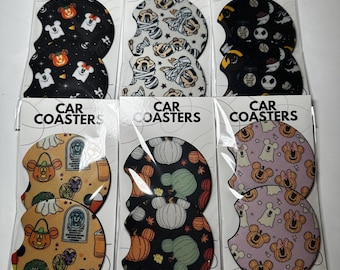 Castle Car coasters, Car accessories, Halloween Decor, Halloween Car Coasters, Halloween, Mouse Car Coasters, magical car coasters, Magical