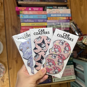 Rabbit Car coasters, Car accessories, Black Car Accessories, Purple car accessories, rabbit, mean and nice, kawaii, cars, vday gifts for her