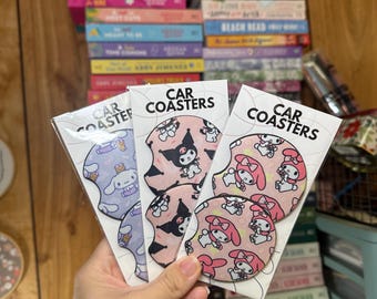 Rabbit Car coasters, Car accessories, Black Car Accessories, Purple car accessories, rabbit, mean and nice, kawaii, cars, vday gifts for her
