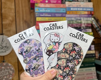 Rabbit Car coasters, Car accessories, Black Car Accessories, Purple car accessories, rabbit, lollipop designs, mean and nice, kawaii, cars