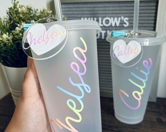 Personalised Rainbow Cup & Keyring | Rainbow Gift Set | Personalised Cup | Personalised Gift